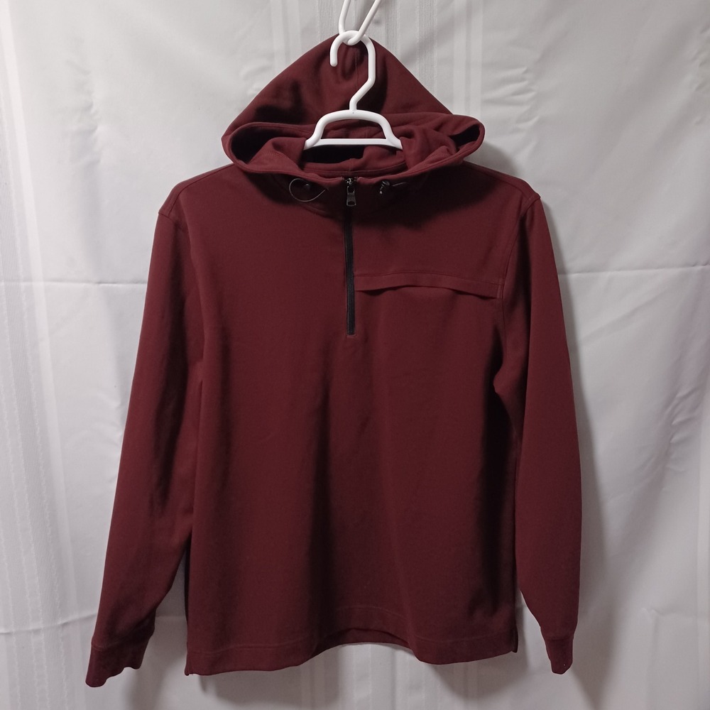 Banana Republic Hoodie Mens XL Burgundy 359620-01 1/4 Zip Moisture Wicking